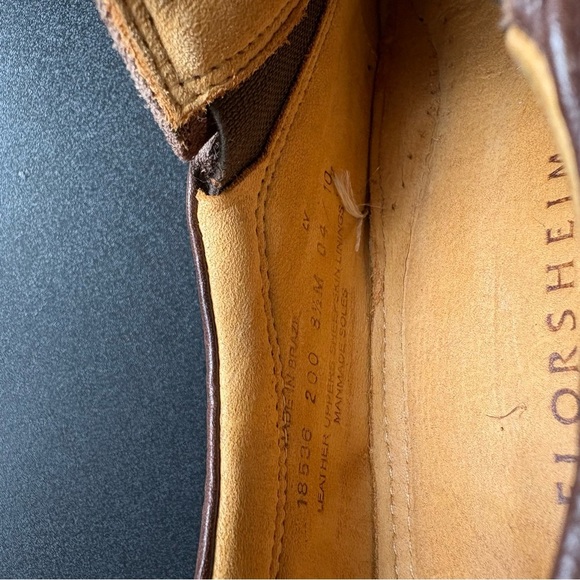 Florsheim Men's Derek Cognac Brown Leather‎ Slip-On Shoes sheepskin office 8.5 - Picture 4 of 5